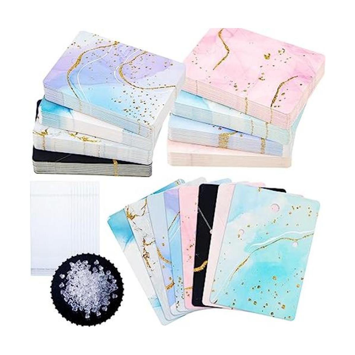 Juego de 800 tarjetas de aretes con diseño de mármol con
