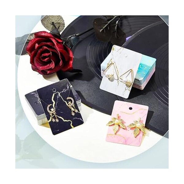 Juego de 800 tarjetas de aretes con diseño de mármol con
