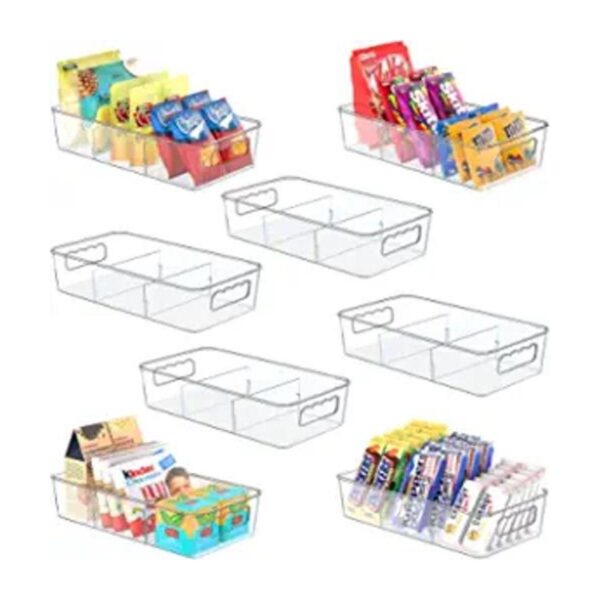 Clear Plastic Food Storage Organizer Bins8 Pack Pantry_1