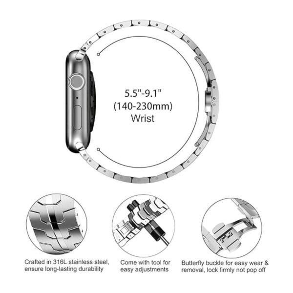 Wingle Correa de acero inoxidable para Apple Watch Ultra_5