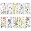 10 hojas de transferencia de flores botánicas para