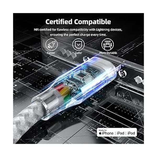 Paquete de 3 cargadores para iPhone de 10 pies cable_2