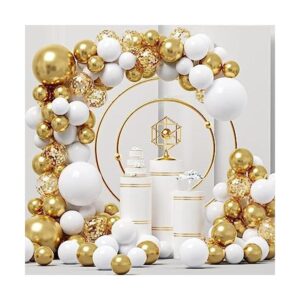 Kit de guirnalda de globos blancos y dorados kit de arco_1
