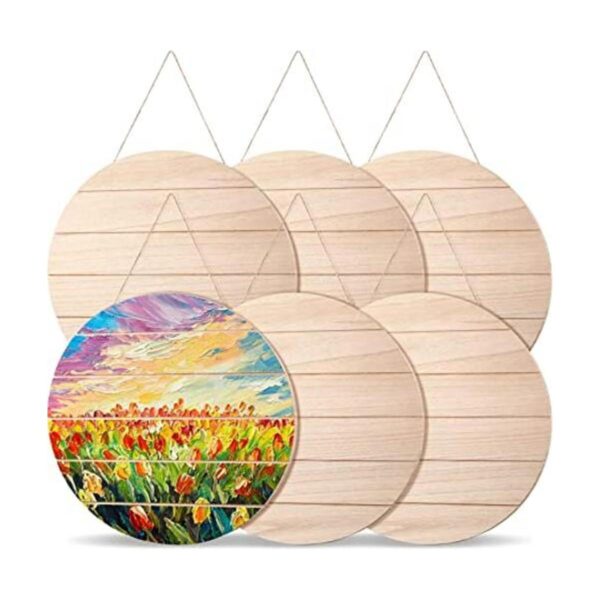 6 piezas redondas de madera sin terminar de 12 pulgadas