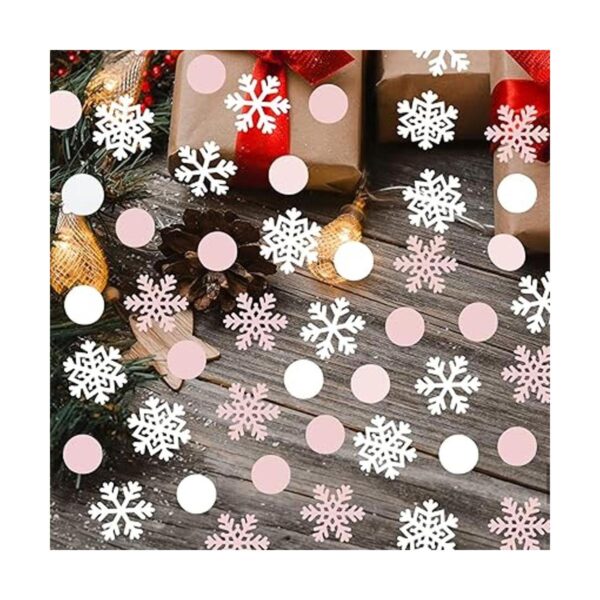 PinkSilverWhite Snowflake Table Confetti Winter_2