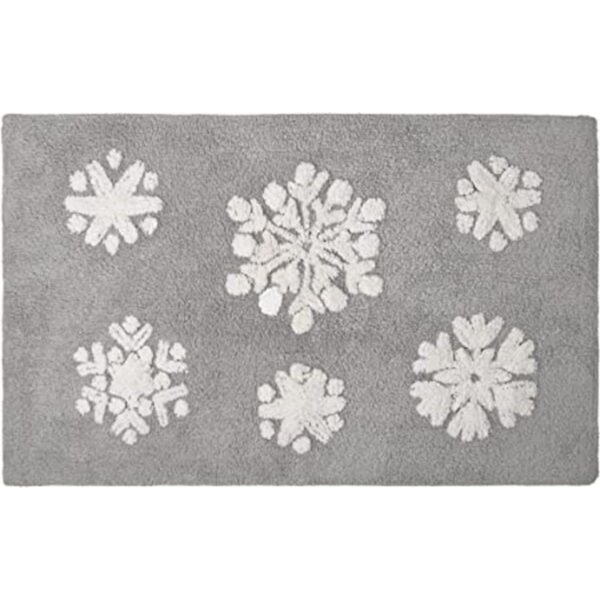Alfombra cuadrada de copos de nieve de búfalo absorbente_1