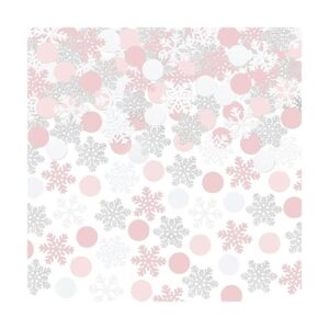 PinkSilverWhite Snowflake Table Confetti Winter_1