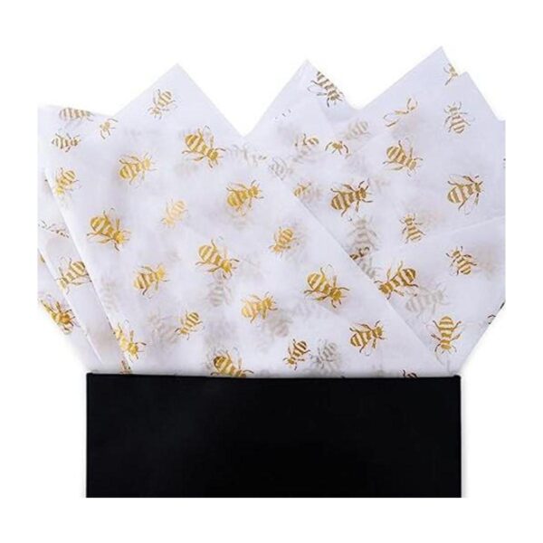 90 hojas de papel de seda de abeja color blanco a granel_1