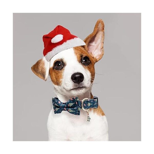 Collar de perro de Navidad de algodón con corbata de lazo_6