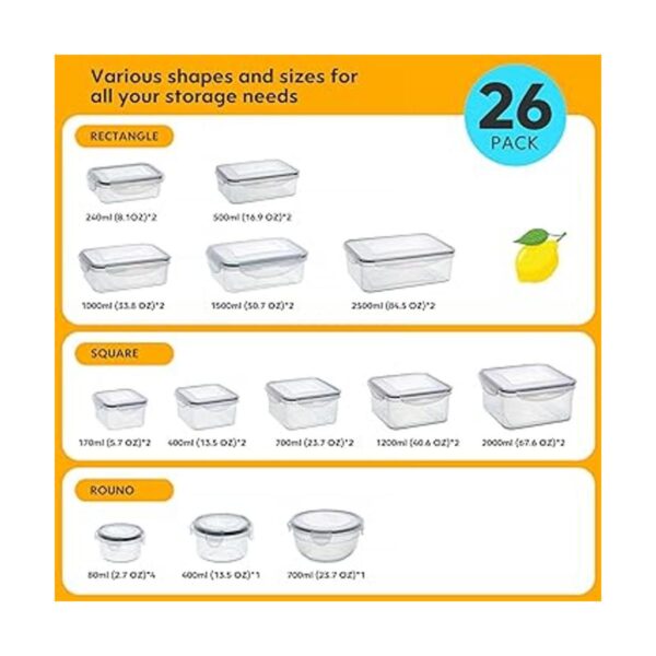 52 PCS Food Storage Containers Set with Airtight Lids 26