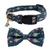 Collar de perro de Navidad de algodón con corbata de lazo_1