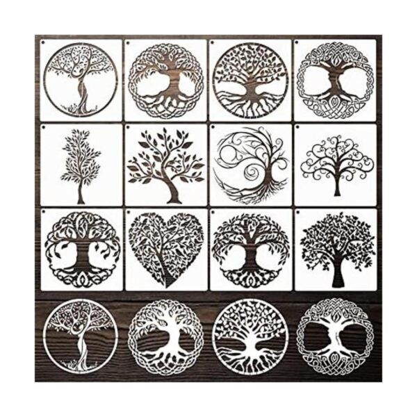Plantillas de árbol de la vida para pintar sobre aerógrafo