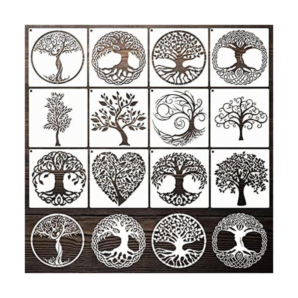 Plantillas de árbol de la vida para pintar sobre aerógrafo