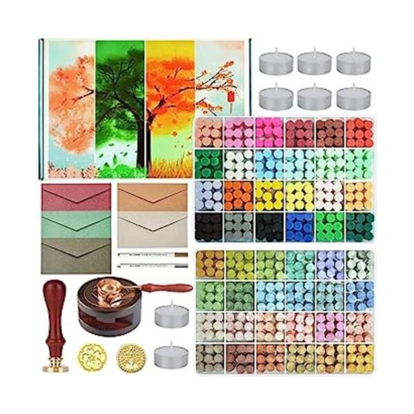 Wax Seal Stamp Kit with Gift Box48 Color 1200 Pcs Wax