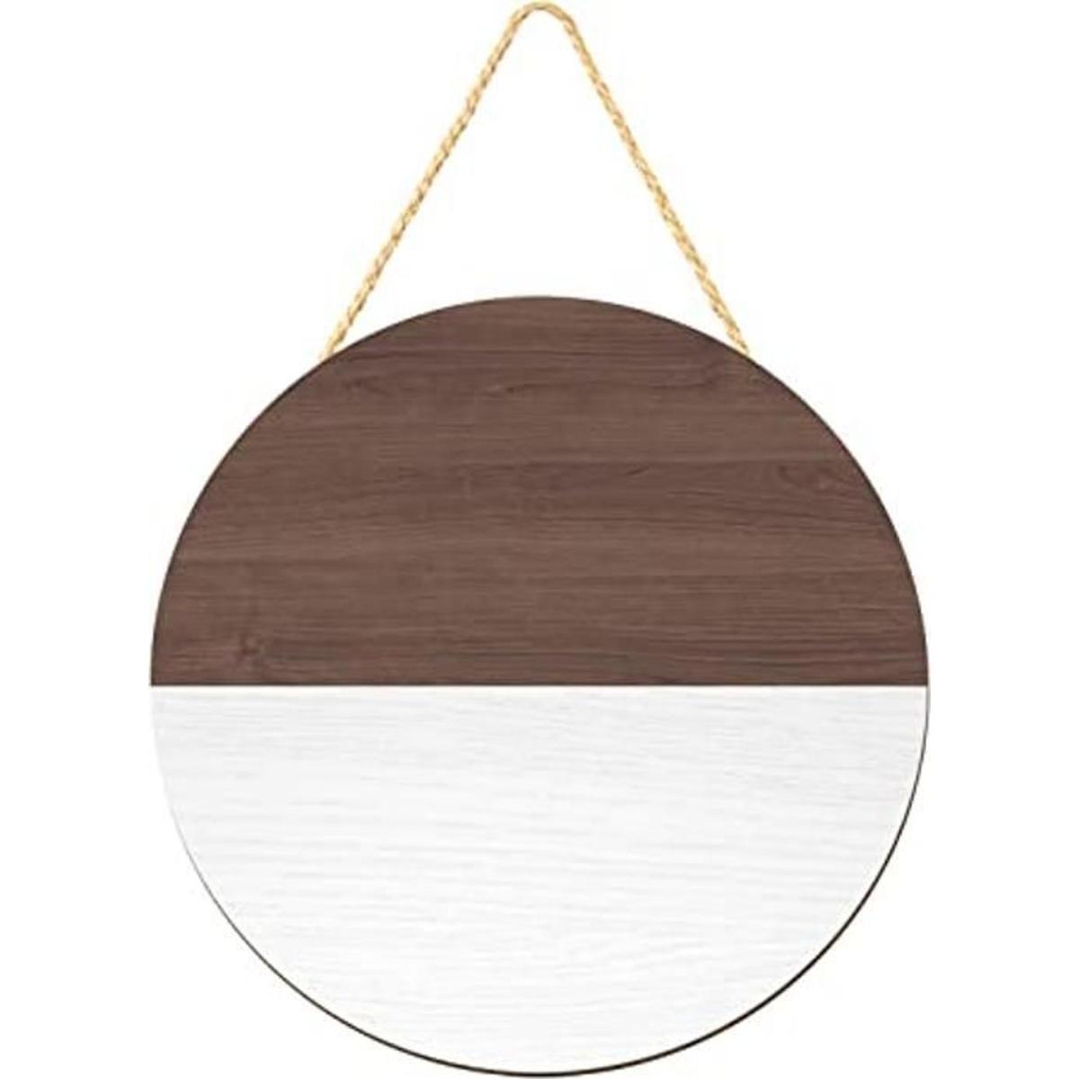 Letrero circular de madera en blanco de 12 pulgadas con