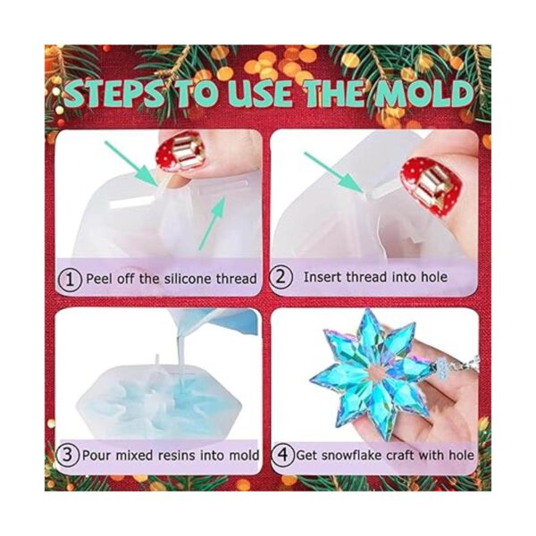 5 moldes de resina de Navidad moldes de silicona de copo_4