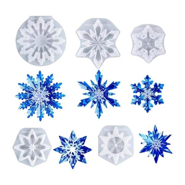 5 moldes de resina de Navidad moldes de silicona de copo_5