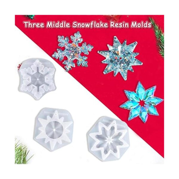 5 moldes de resina de Navidad moldes de silicona de copo_3