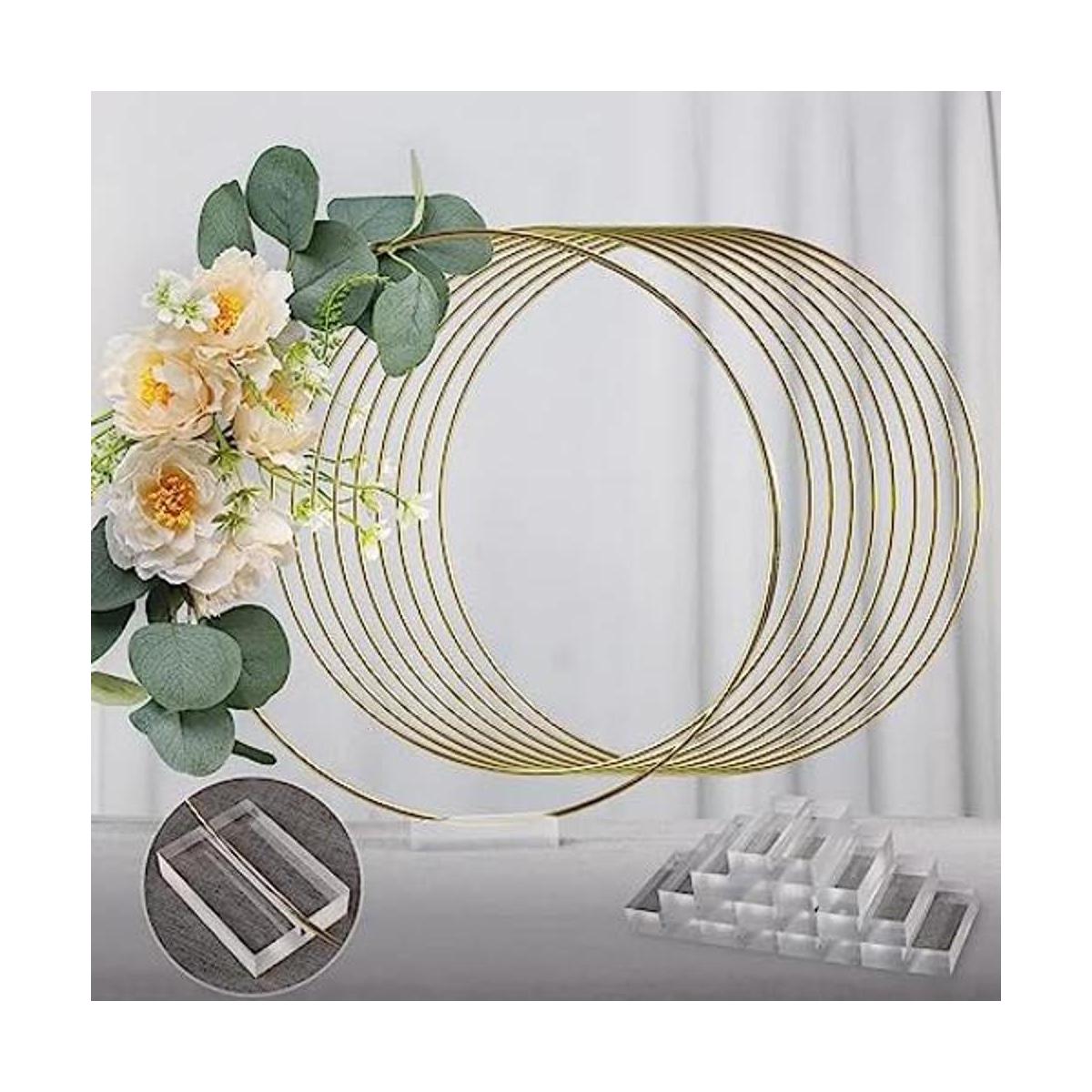 YALLOVE 10 centros de mesa de aro floral de 12 pulgadas