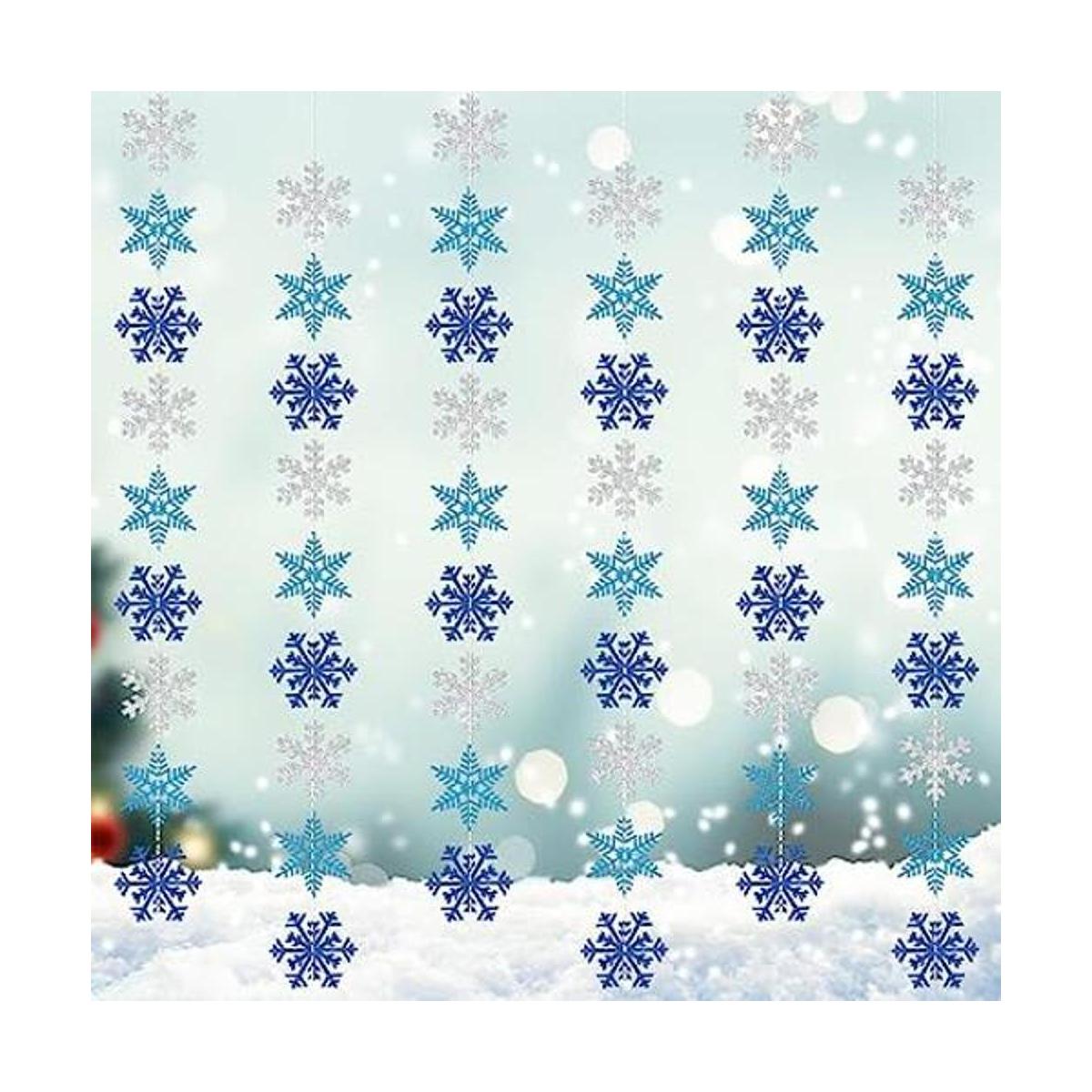 AnyDesign 54 guirnaldas de copos de nieve decoraciones de