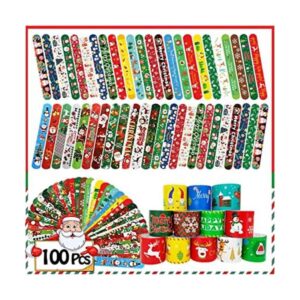 100 pulseras de bofetada de Navidad recuerdos de fiesta_1