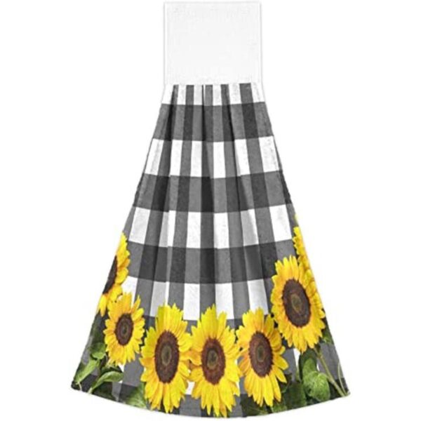 Juego de 2 toallas colgantes de girasol para cocina con_1