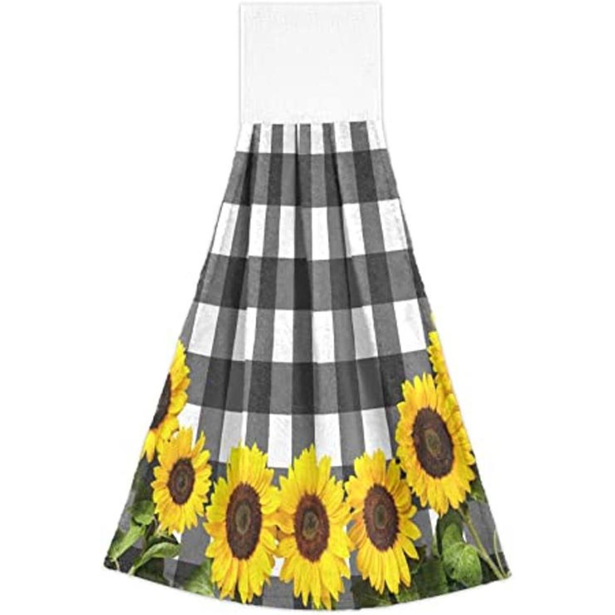 Juego de 2 toallas colgantes de girasol para cocina con