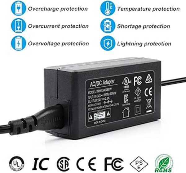 FITPOWER Adaptador de fuente de alimentación de 24 V 2.5 A_3