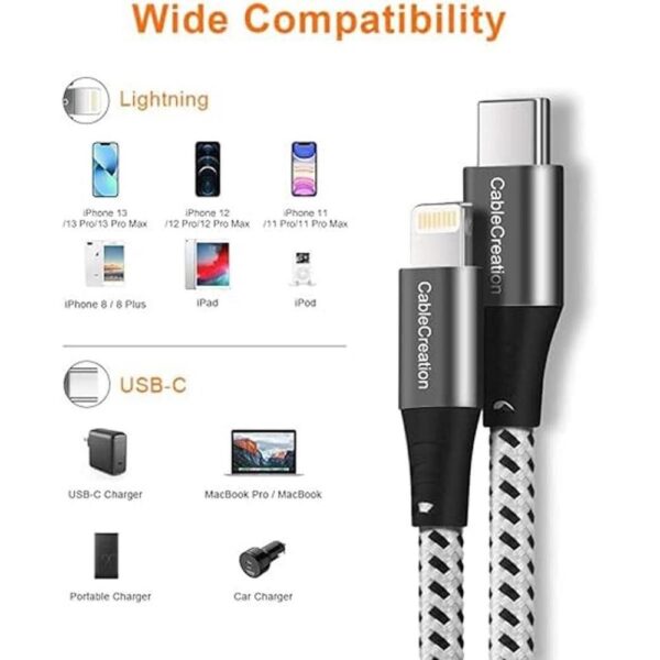 Short USB C to Lightning Cable1FT0.3MApple MFi_5