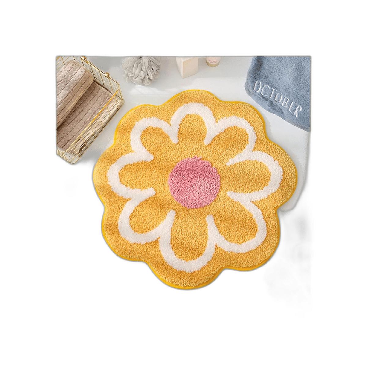 Cute Bath Mat Soft Superfine Fiber Flower Floor Mat