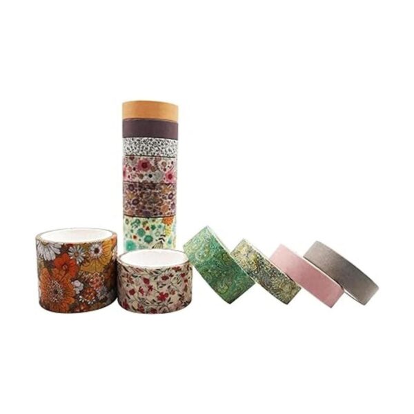 Juego de 12 rollos de cintas decorativas para