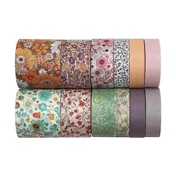 Juego de 12 rollos de cintas decorativas para