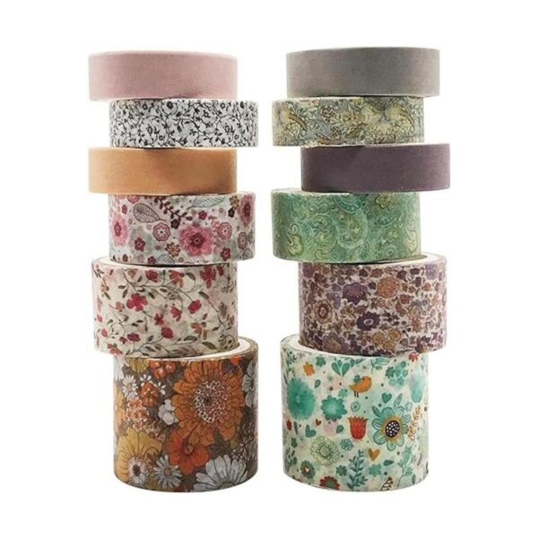 Juego de 12 rollos de cintas decorativas para