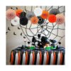 Meiduo Decoraciones de fiesta naranja y negro y blanco