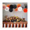 Meiduo Decoraciones de fiesta naranja y negro y blanco