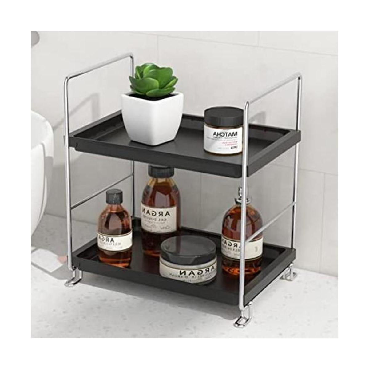 Organizador de baño de 2 niveles estante de especias de