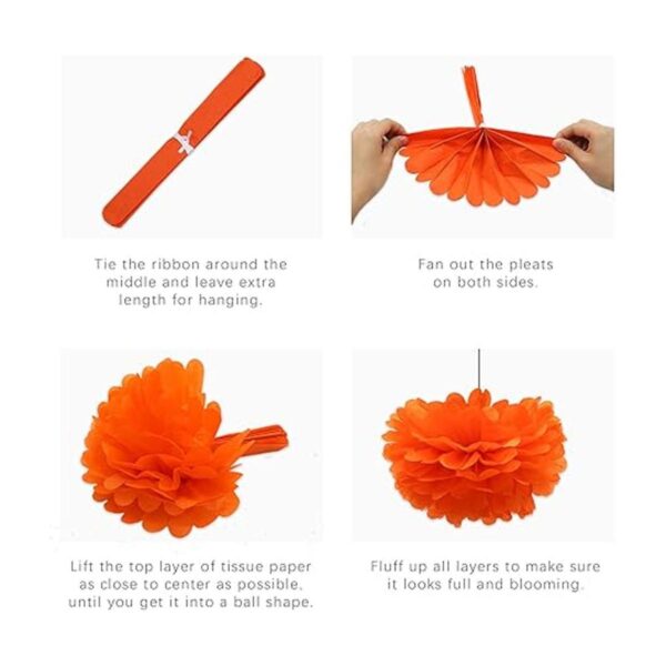 Meiduo Decoraciones de fiesta naranja y negro y blanco