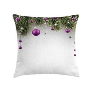 Ambesonne Funda de cojín de Navidad árbol con oropel y_1