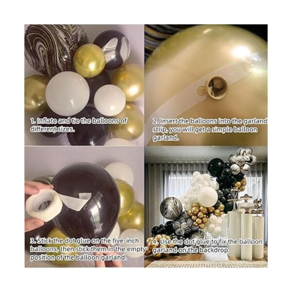 Kit de arco de guirnalda de globos negros y dorados 115