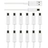 TekSonic Paquete de 12 cables micro USB a USB A para_1