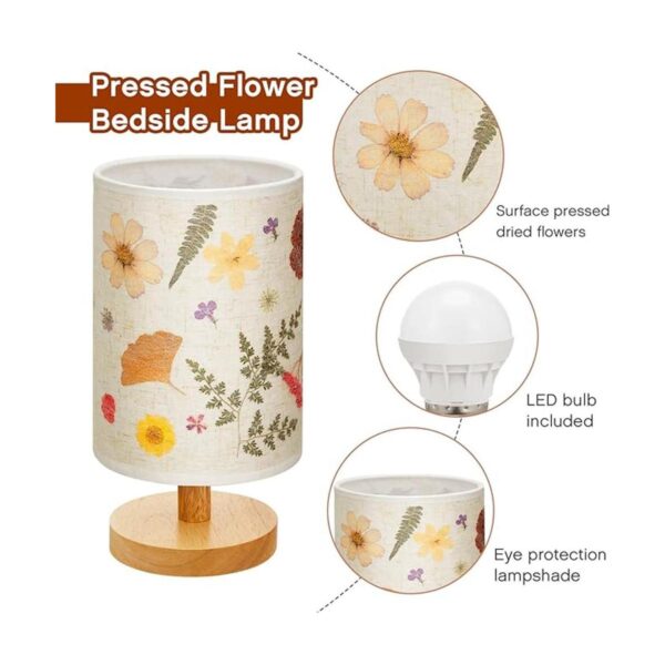 Lámpara de noche de flores prensadas lámpara de mesa para