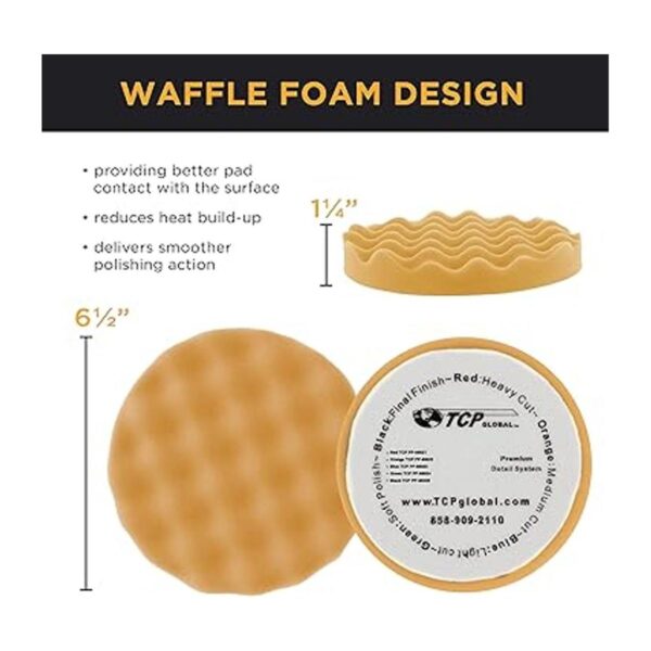 Waffle Medio Corte agarre Espuma polaco Buff Almohadilla_3