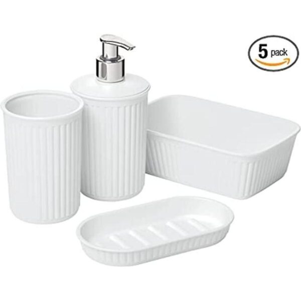 Superio Juego de accesorios de baño de plástico acanalado