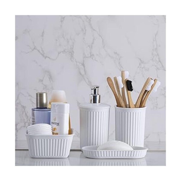 Superio Juego de accesorios de baño de plástico acanalado