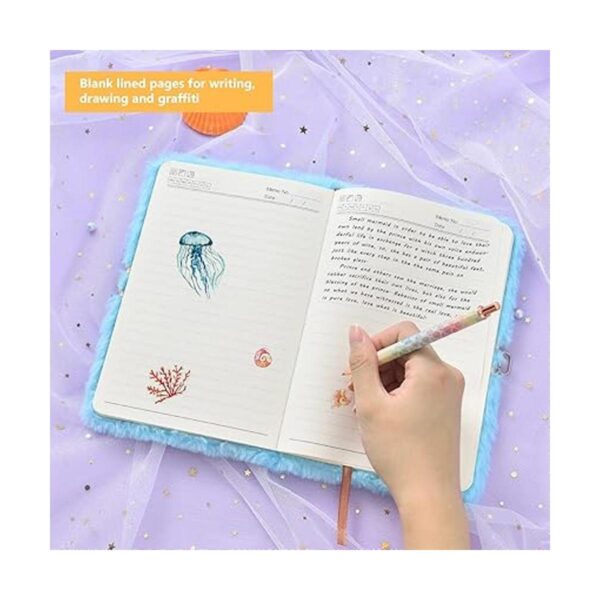 Cuaderno de sirena de felpa Diario de sirena A5 con_4