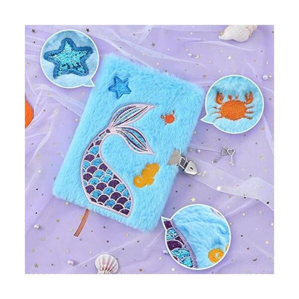 Cuaderno de sirena de felpa Diario de sirena A5 con_3