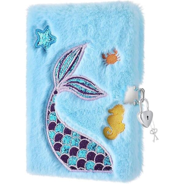 Cuaderno de sirena de felpa Diario de sirena A5 con_1
