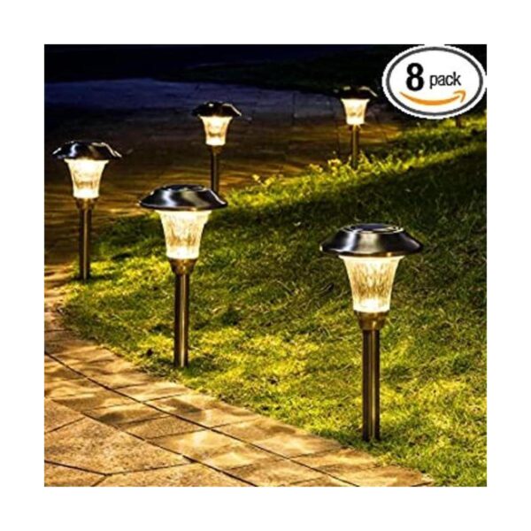 GIGALUMI Paquete de 8 luces solares para camino luces