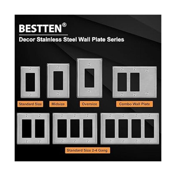 BESTTEN Placa de pared de metal decorativo de 3 bandas con