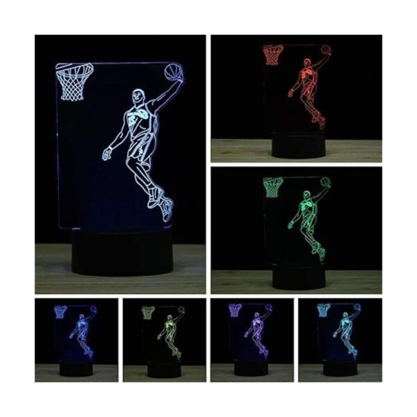 Lámpara de mesa LED de ilusión 3D 7 colores con